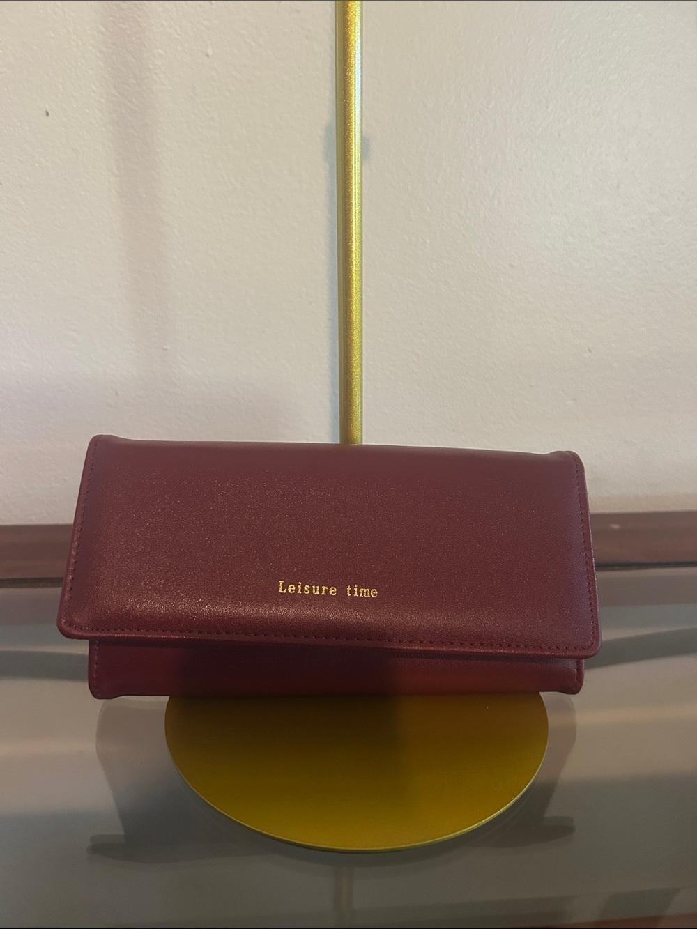 Women's Burgundy Clutch Wristlet